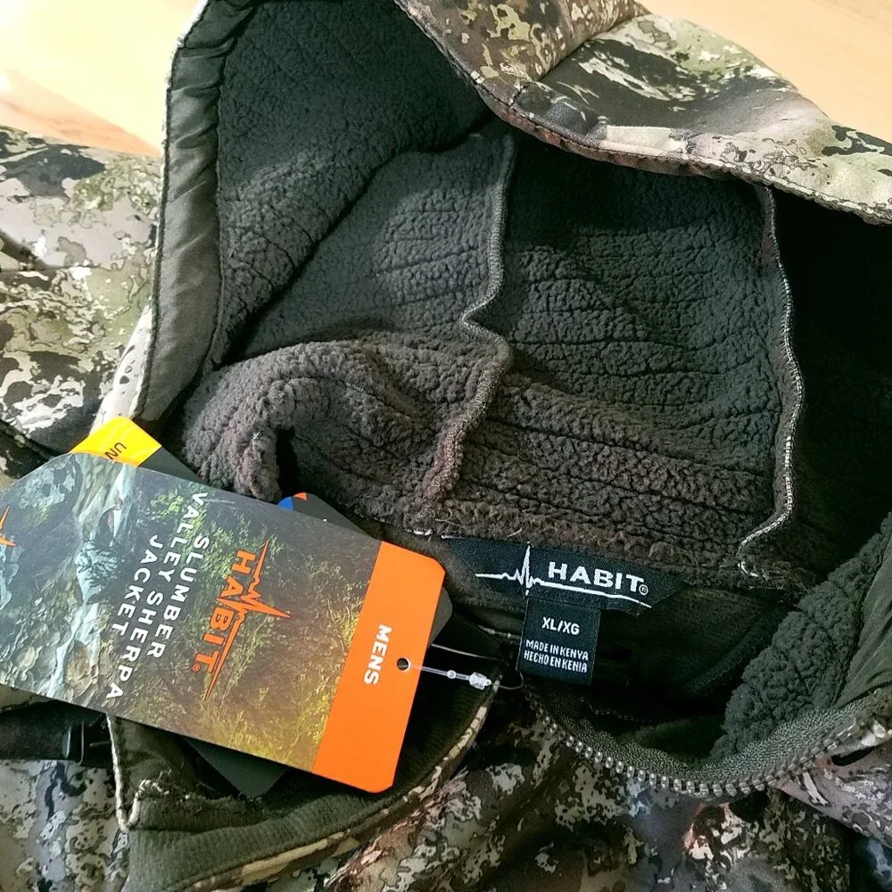 HABIT Slumber Valley Sherpa Hooded Jacket Camo Men’s Size L/XL NEW